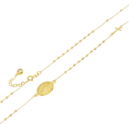 Złoty łańcuszek Różaniec z Cudownym medalikeim pr.585